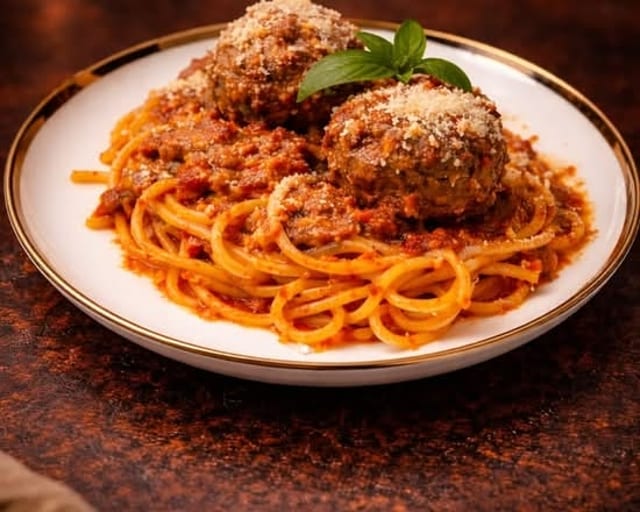 Half Tray Wagyu Spaghetti and Meatballs.