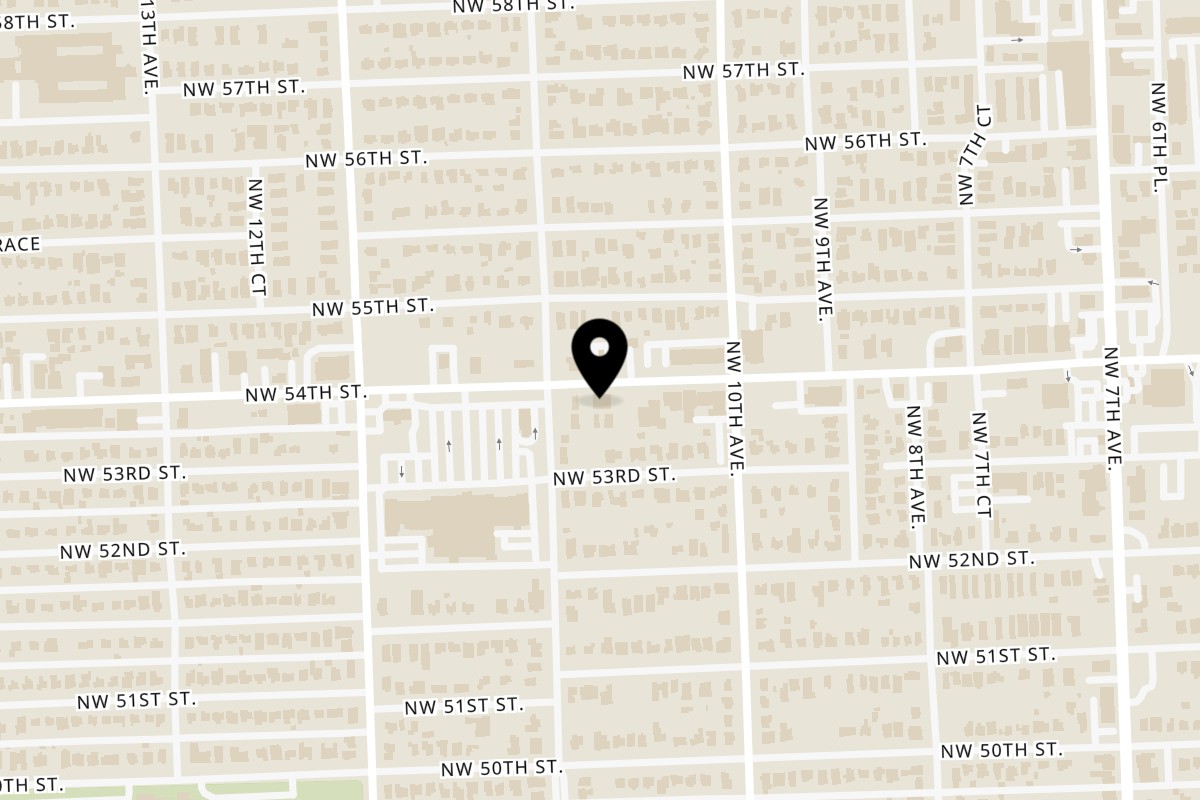 Map showing the location of Prime After Dark on 1082 NW 54th St in Miami